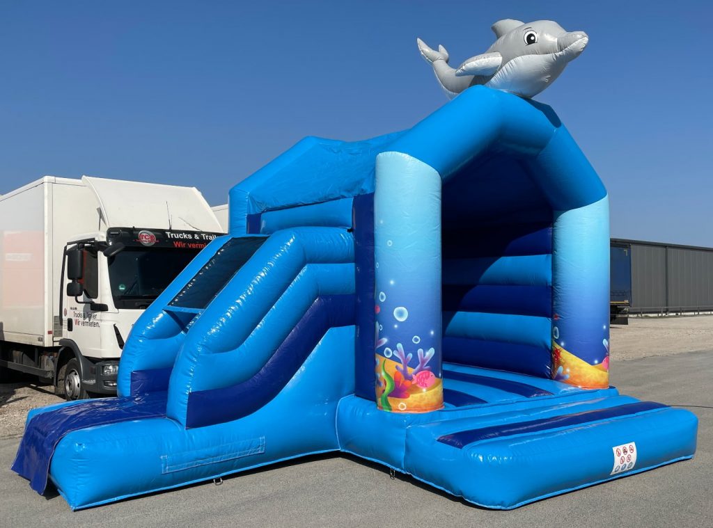 Hüpfburg ‚Delfin‘ 5x5x4,5m 85,00€